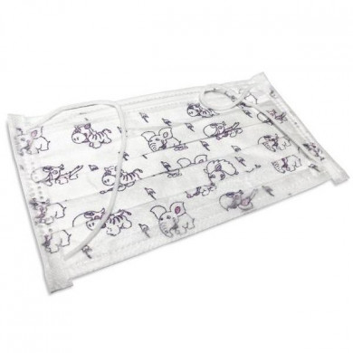 Маска медицинская детская с рисунком 3-х слойная не стерильная на резинке 1/100шт &quot;Гекса